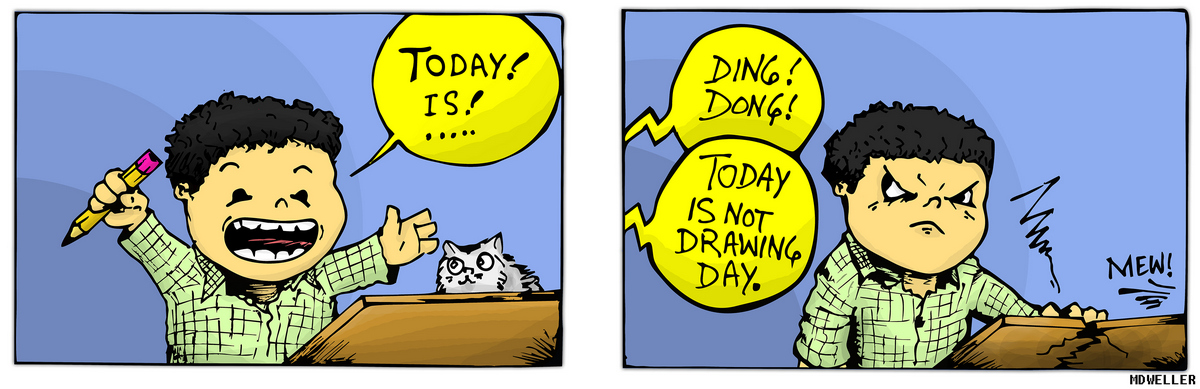 Drawing day cancelled comic strip